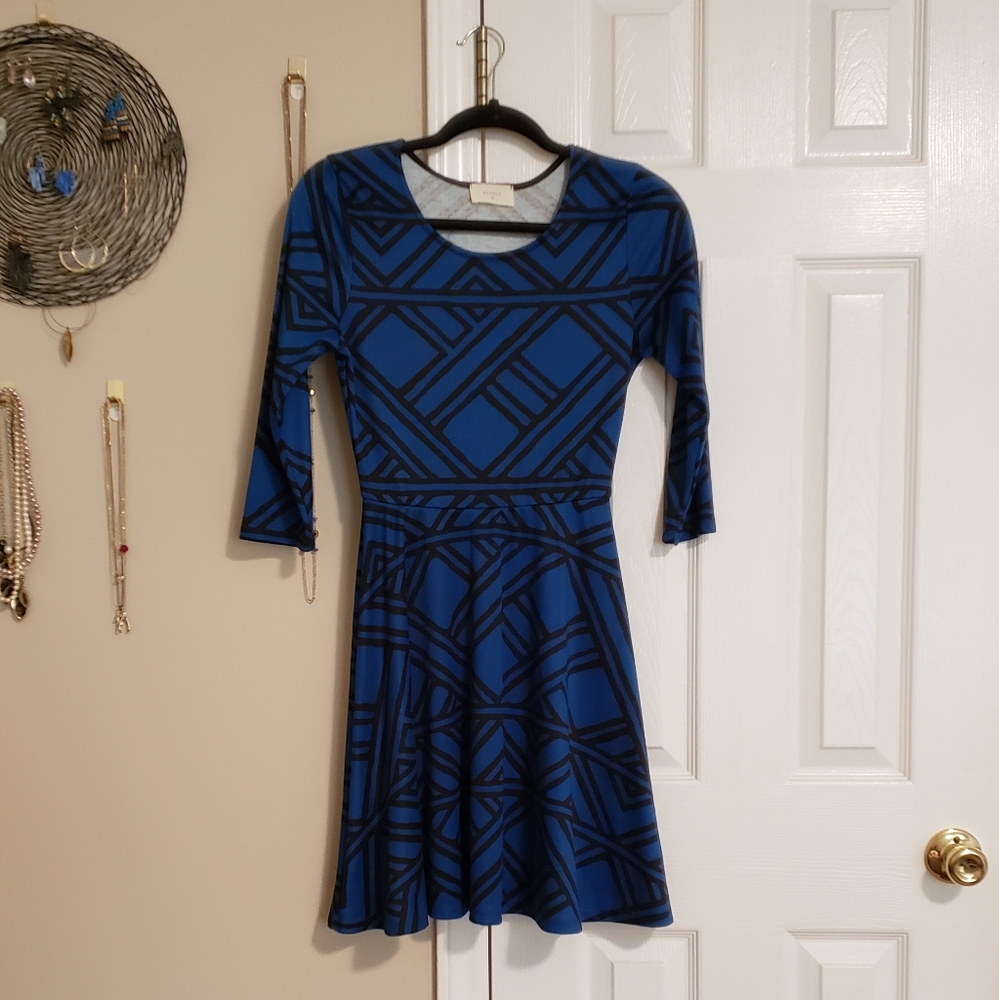 Black and blue Everly Dress